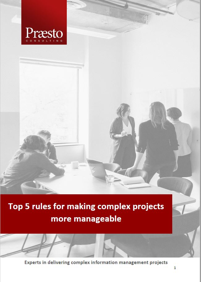 Cover of our paper on the top 5 rules for making complex projects more manageable