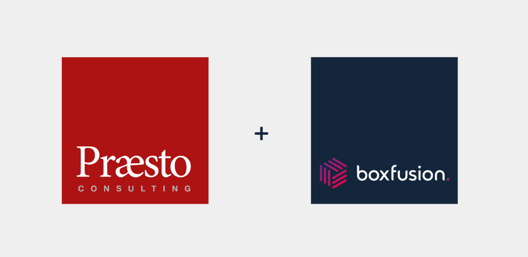 Logos de Praesto Consulting et de Boxfusion
