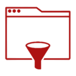 Folder and funnel icon