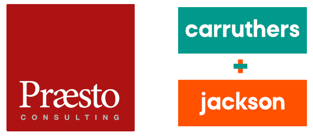 Praesto and Carruthers and Jackson logos